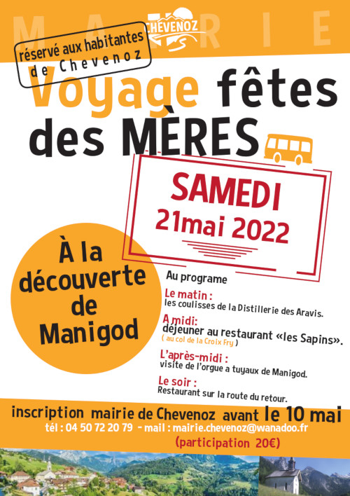 Affiche voyage fete des meres