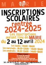 Inscriptions scolaires 2024-2025